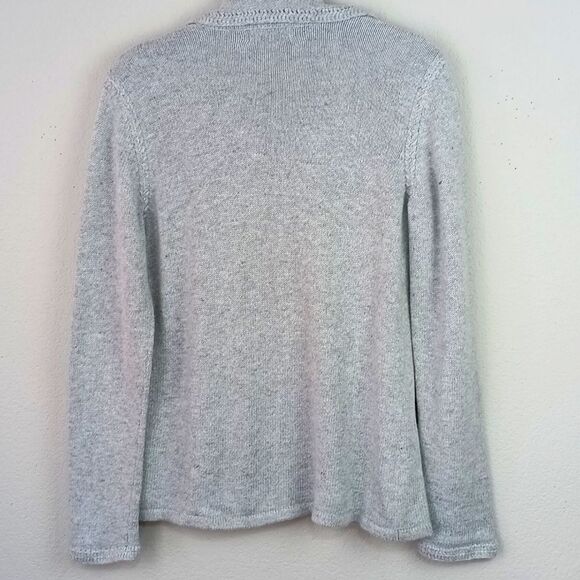 Covington Women's Gray angora Knit blend Cardigan Notched Lapel sz M cottagecore - Picture 12 of 14